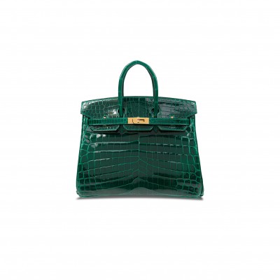 HERMES MASTER BIRKIN 25 EMEDAL TOP HANDLE BAG BAGBK256QSCROCOGPN (25*20*13cm)